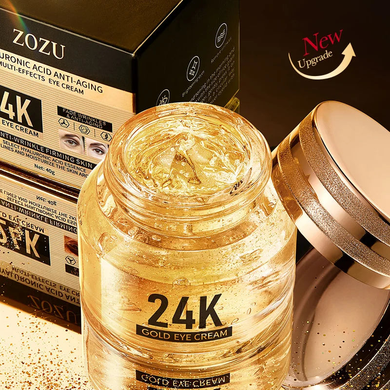 24K Gold Hyaluronic Acid Eye Cream for Dark Circles & Firming