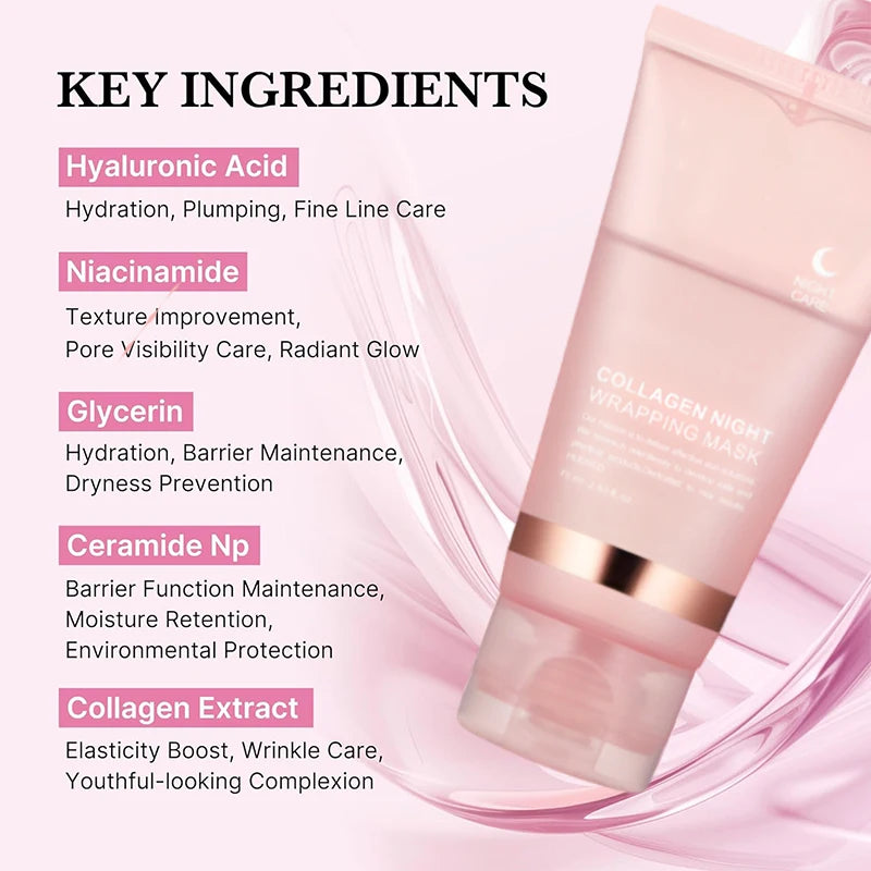 5PC Korean Collagen Peel-Off Facial Mask for Firm Hydrated Skin