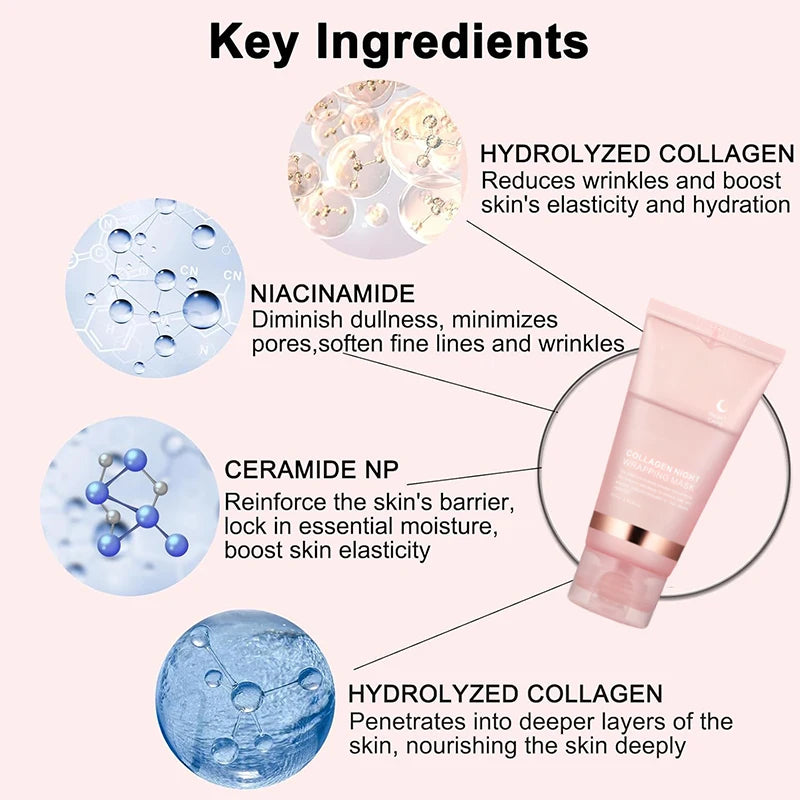 5PC Korean Collagen Peel-Off Facial Mask for Firm Hydrated Skin