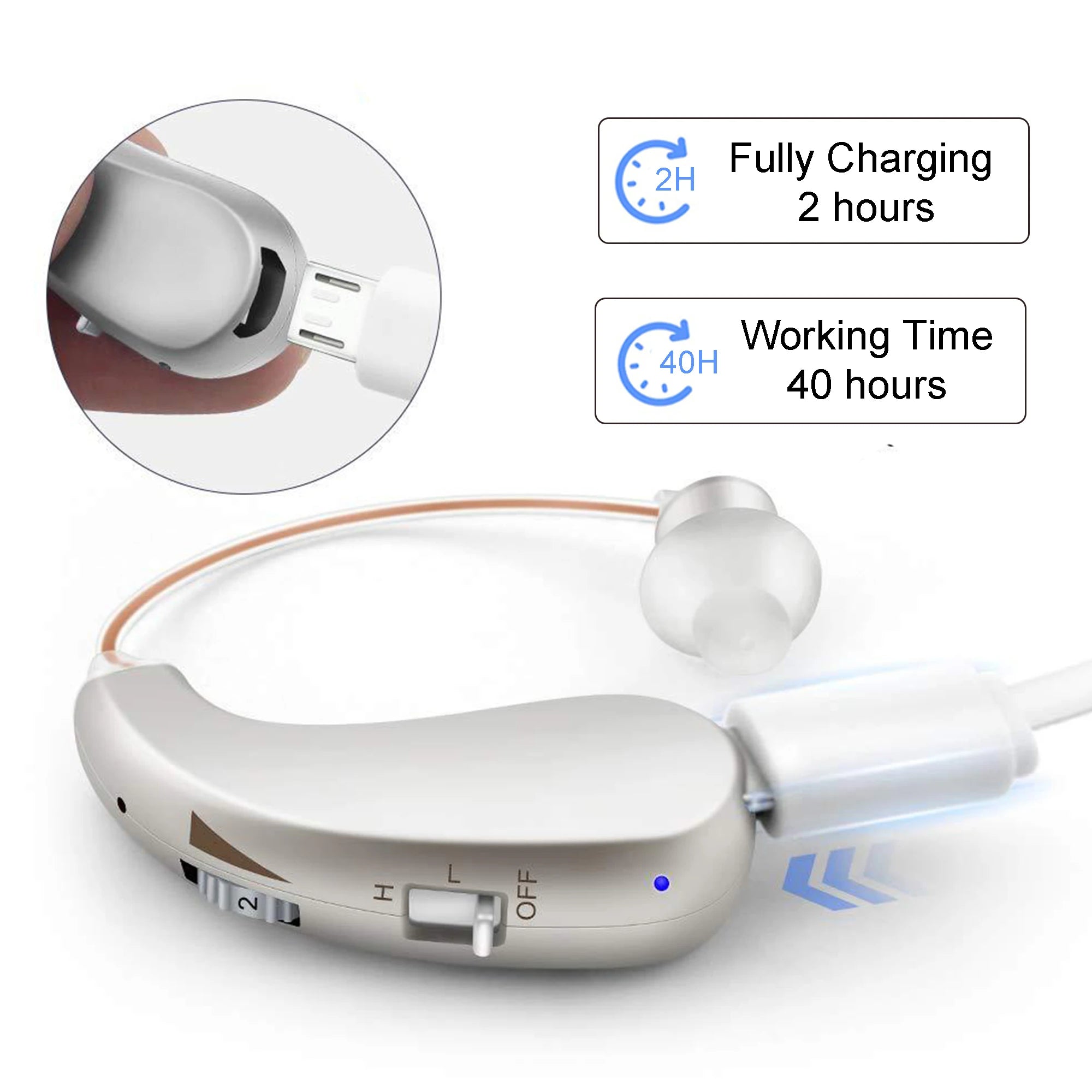 2024 Rechargeable Mini Hearing Aid with Adjustable Sound