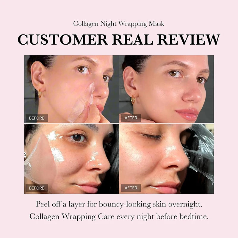 5PC Korean Collagen Peel-Off Facial Mask for Firm Hydrated Skin