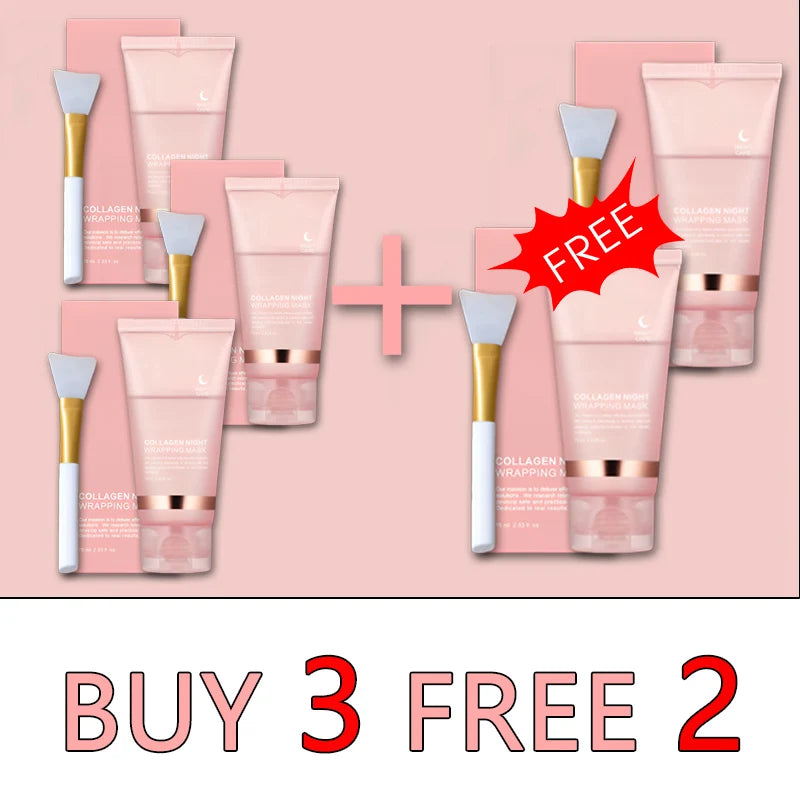 5PC Korean Collagen Peel-Off Facial Mask for Firm Hydrated Skin