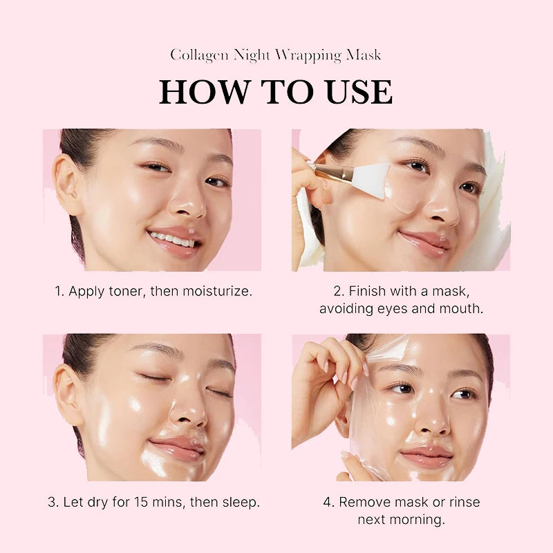 5PC Korean Collagen Peel-Off Facial Mask for Firm Hydrated Skin