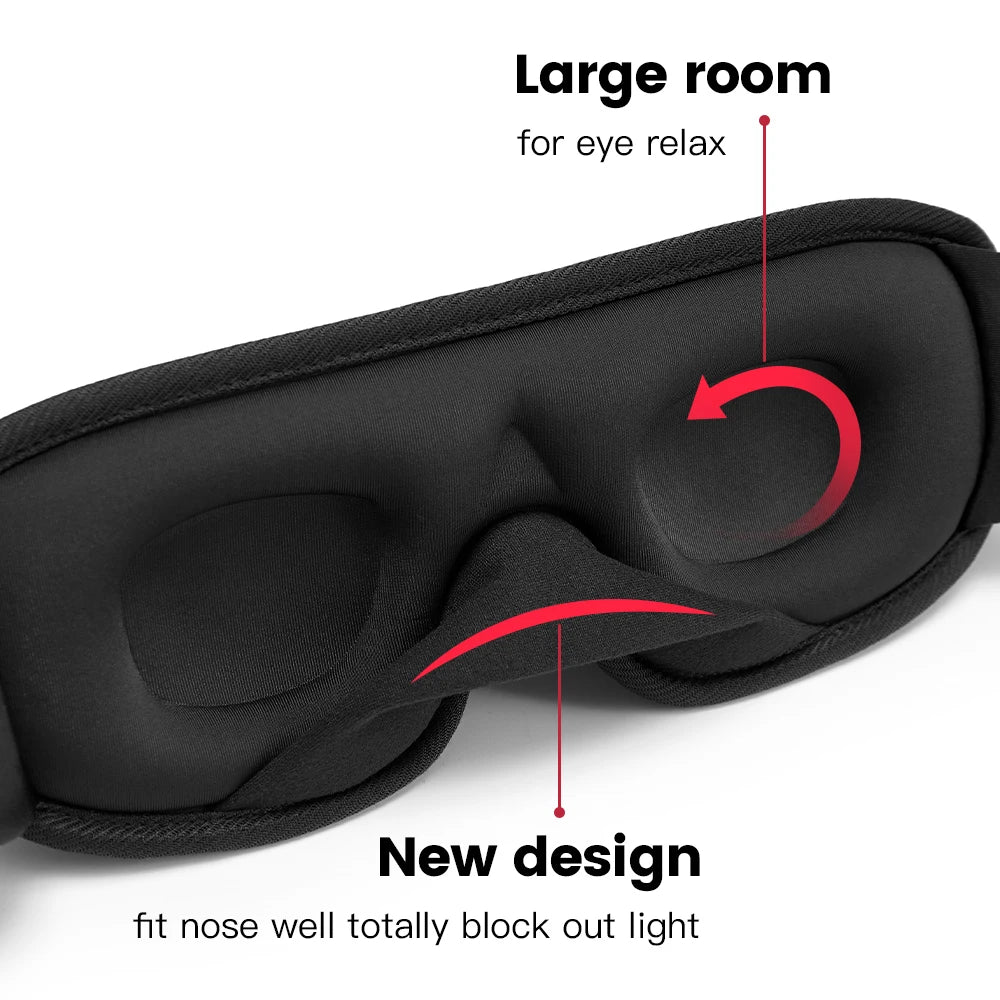 3D Padded Sleep Mask – Light-Blocking Eye Shade