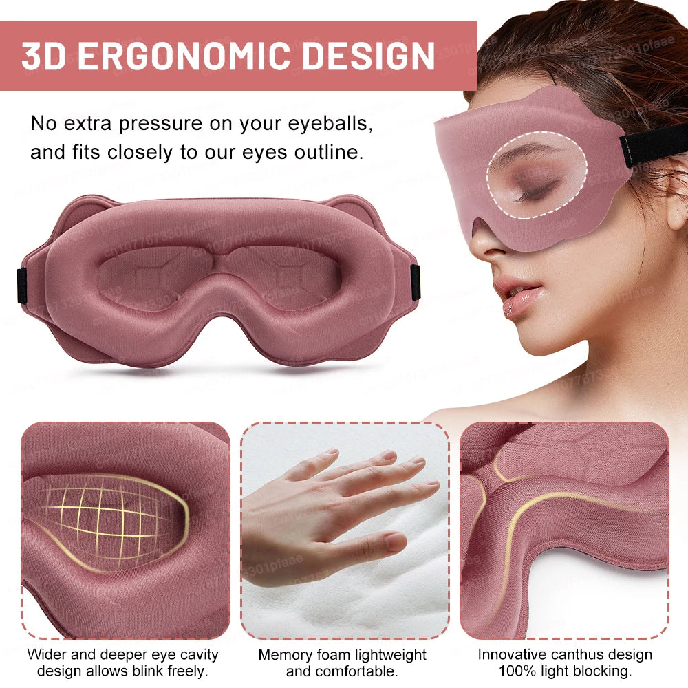 3D Memory Foam Sleep Mask Light Blocking Eyeshade