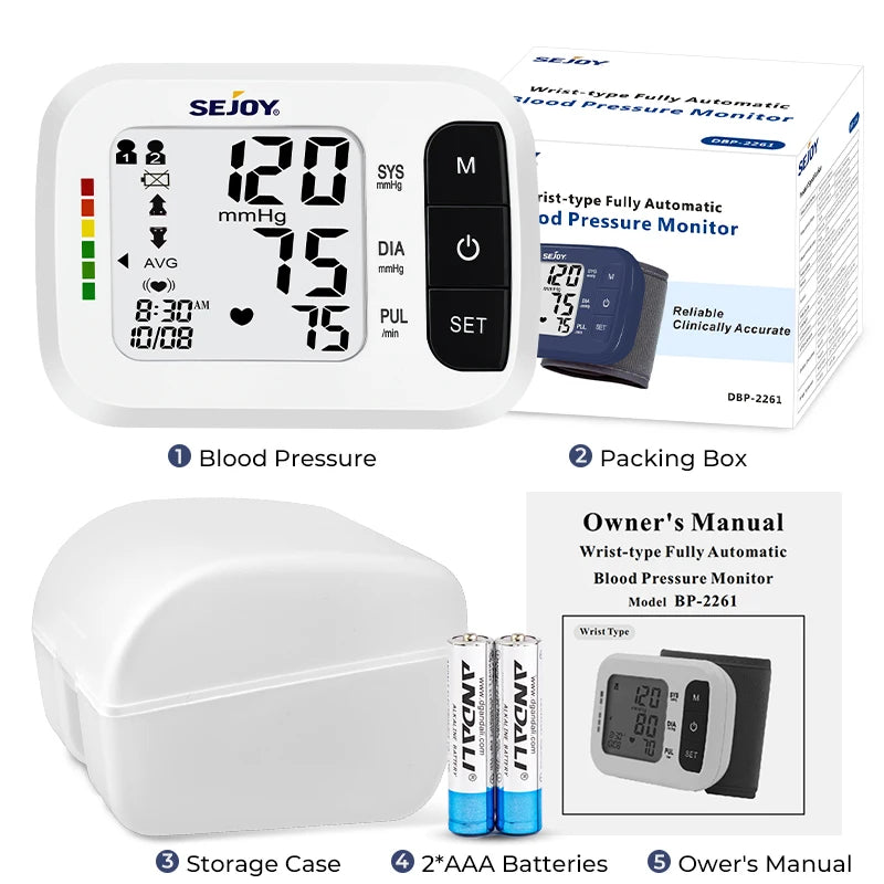 Sejoy Digital Wrist BP Monitor & Finger Pulse Oximeter