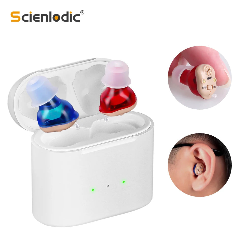 Mini Invisible Rechargeable ITE Hearing Aid for Elderly