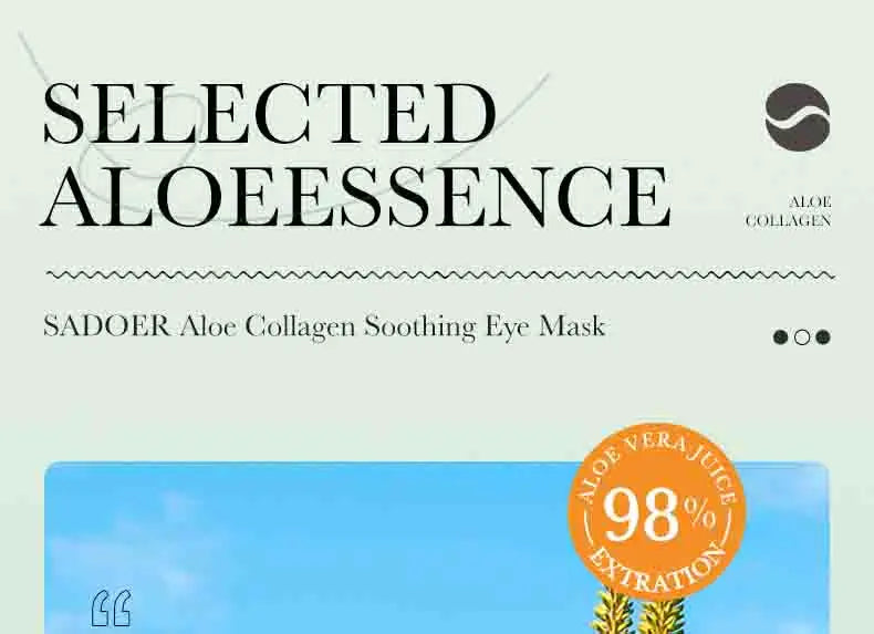 60PCS Aloe Vera Collagen Eye Mask for Dark Circles & Puffiness