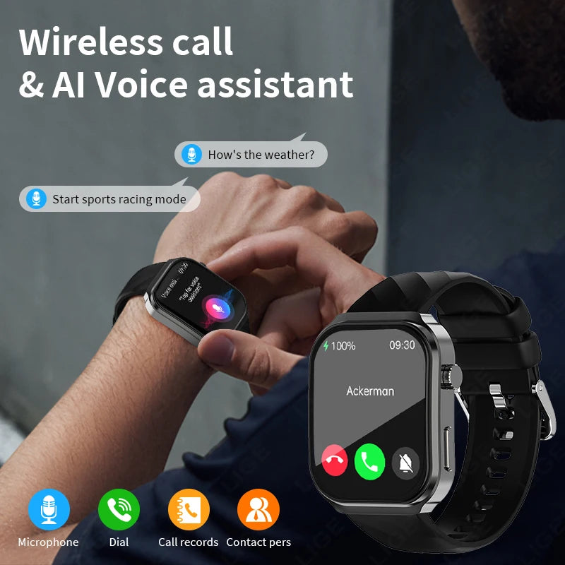 LIGE 2025 AI Health Diagnose Smartwatch with Bluetooth Call