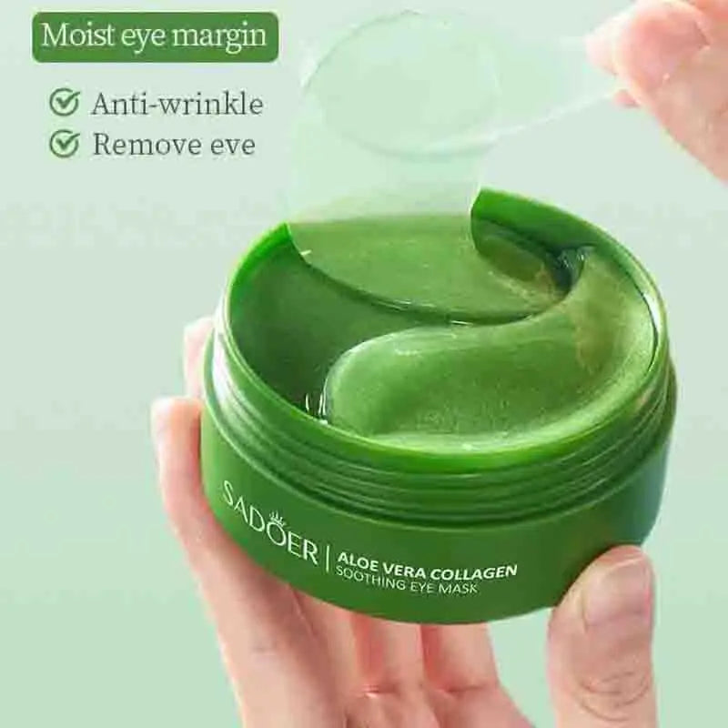 60PCS Aloe Vera Collagen Eye Mask for Dark Circles & Puffiness
