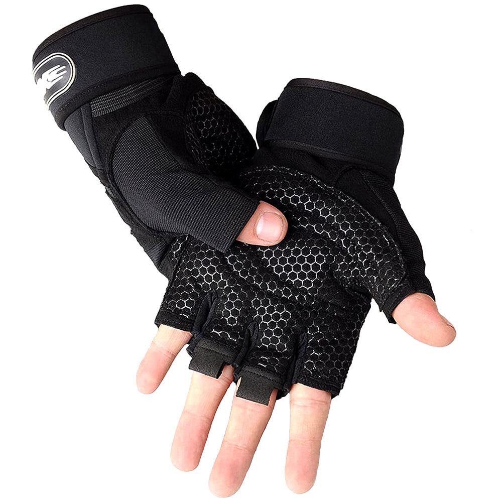 Weight Lifting Gym Gloves with Wrist Wrap & Palm Protection