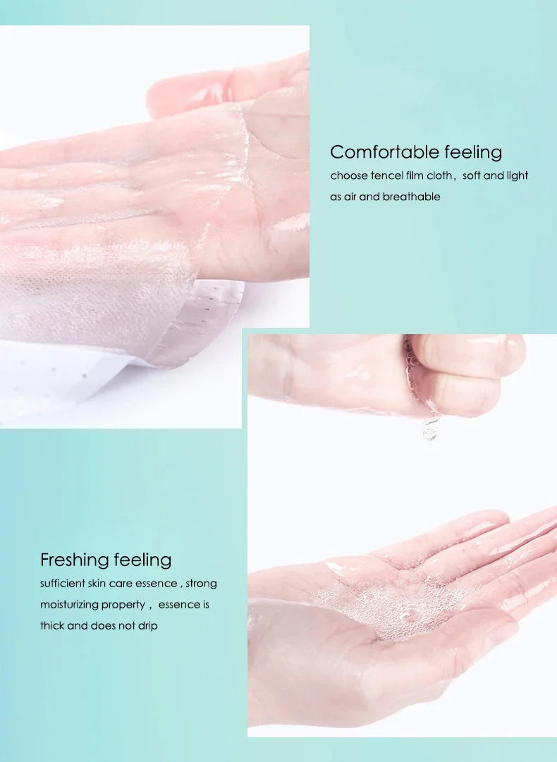 10PCS Hyaluronic Acid Hydrating Facial Sheet Masks