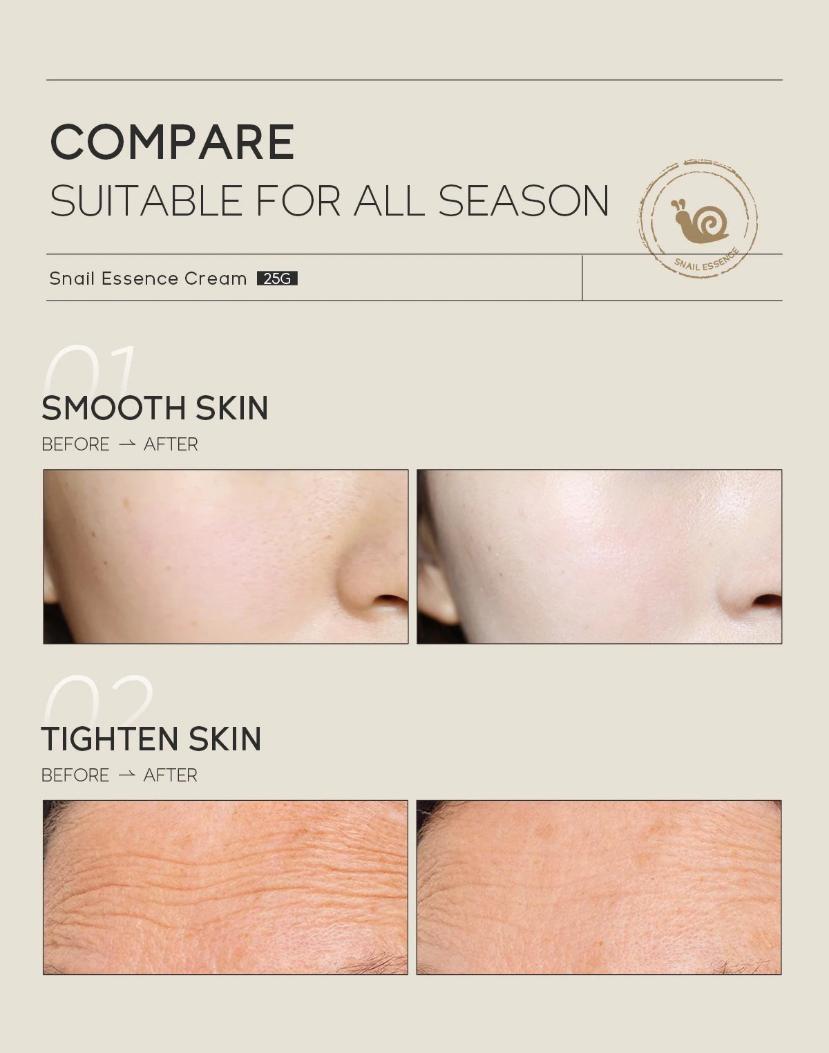 Snail Anti-Aging Face Cream – Collagen & Moisturizing Day Cream