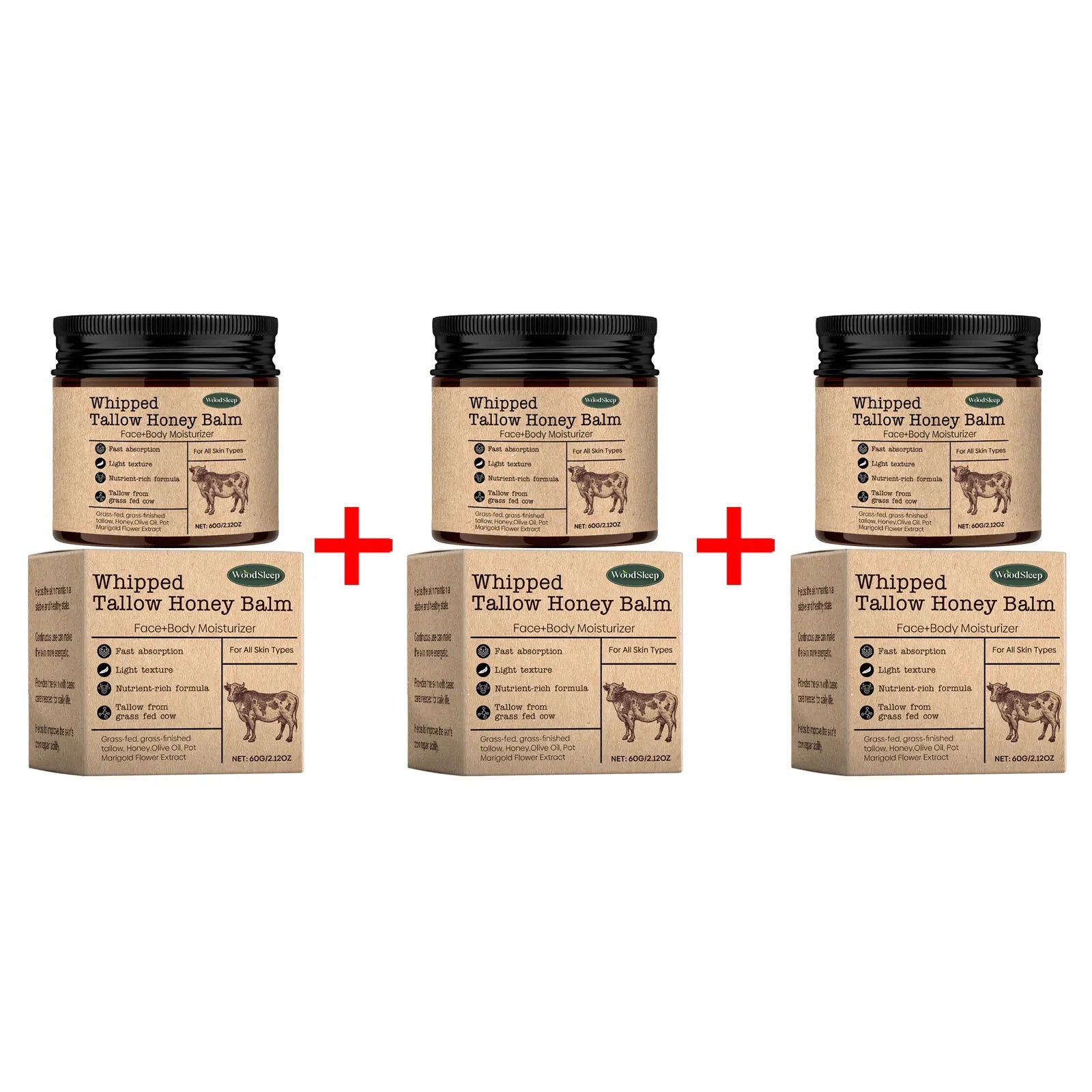 WoodSleep Beef Tallow Cream – Deep Moisturizer & Wrinkle Remover