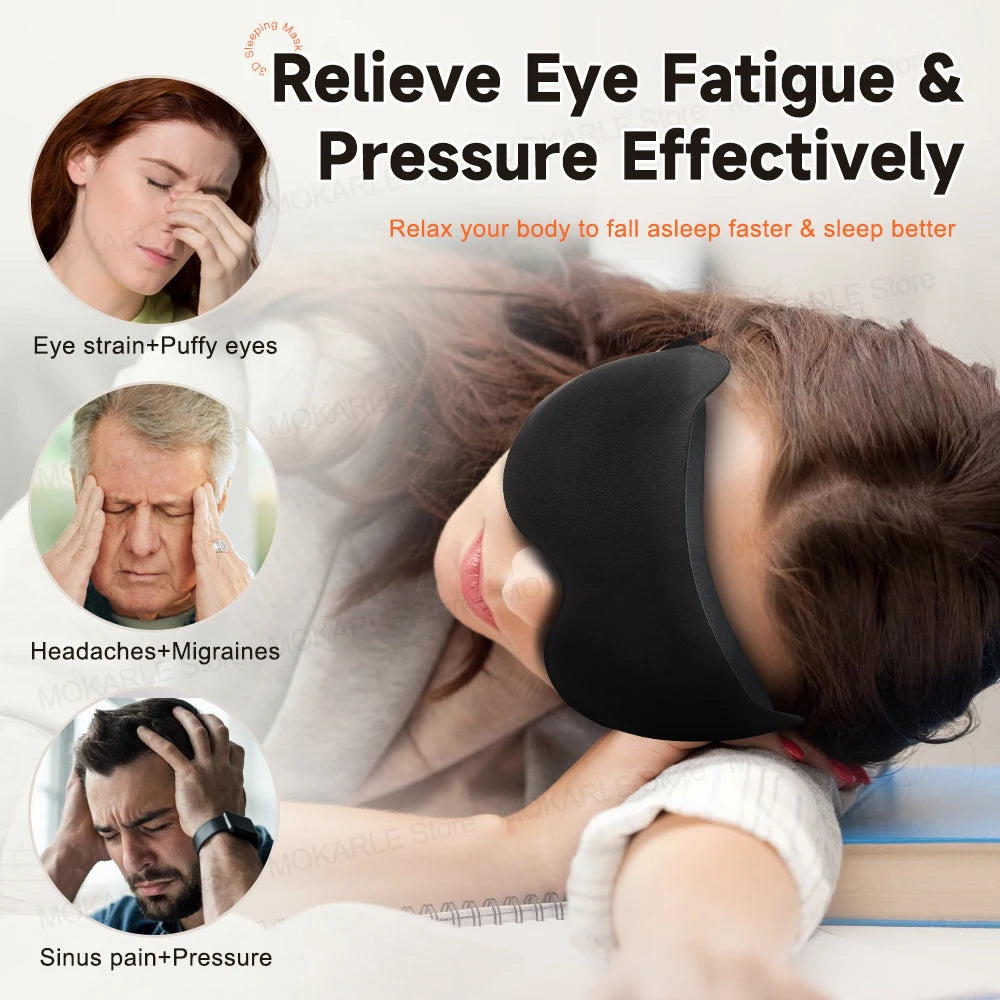 3D Sleep Mask – Soft Light-Blocking Eye Shade