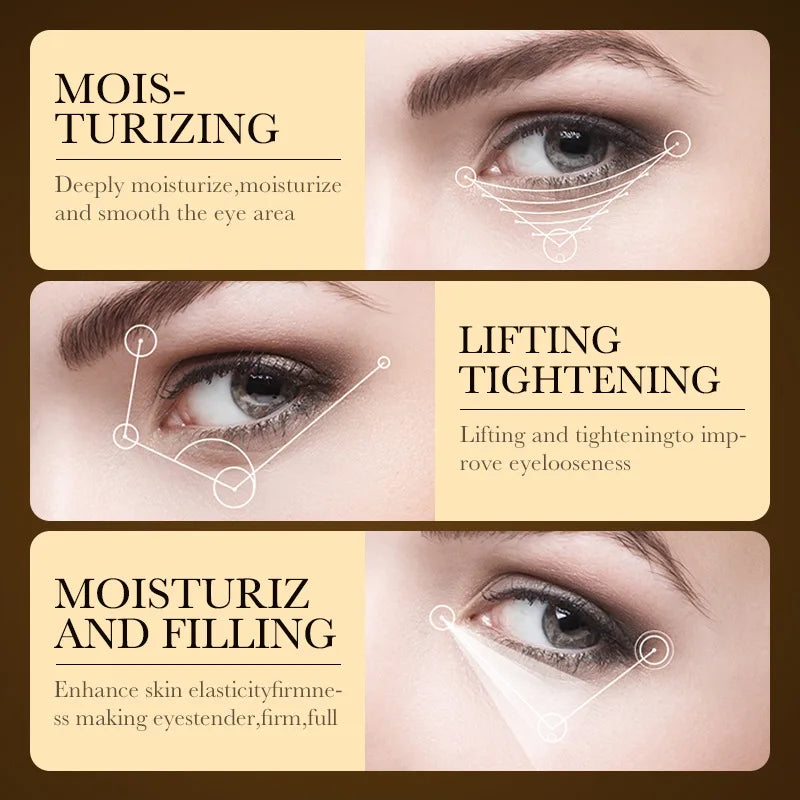 24K Gold Hyaluronic Acid Eye Cream for Dark Circles & Firming