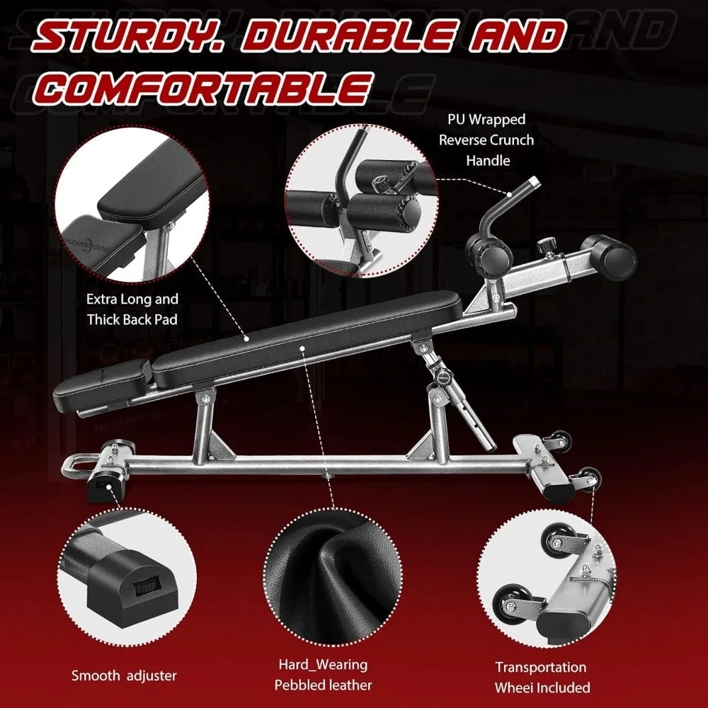 Adjustable Sit-Up & Weight Bench – Flat, Incline & Decline