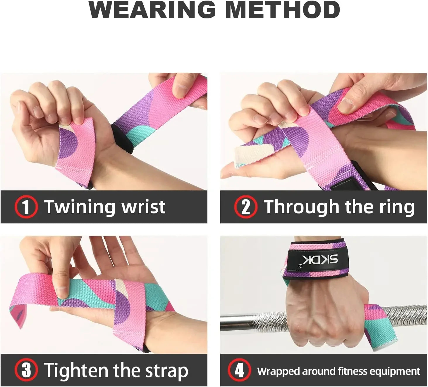 2PCS Adjustable Weightlifting Wrist Straps for Gym & Strength Training