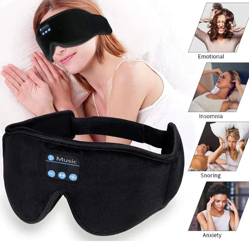 3D Bluetooth Sleep Eye Mask with Built-in HD Music Headphones