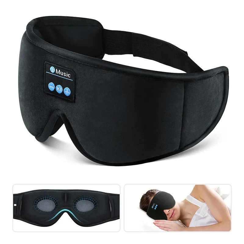 3D Bluetooth Sleep Eye Mask with Built-in HD Music Headphones