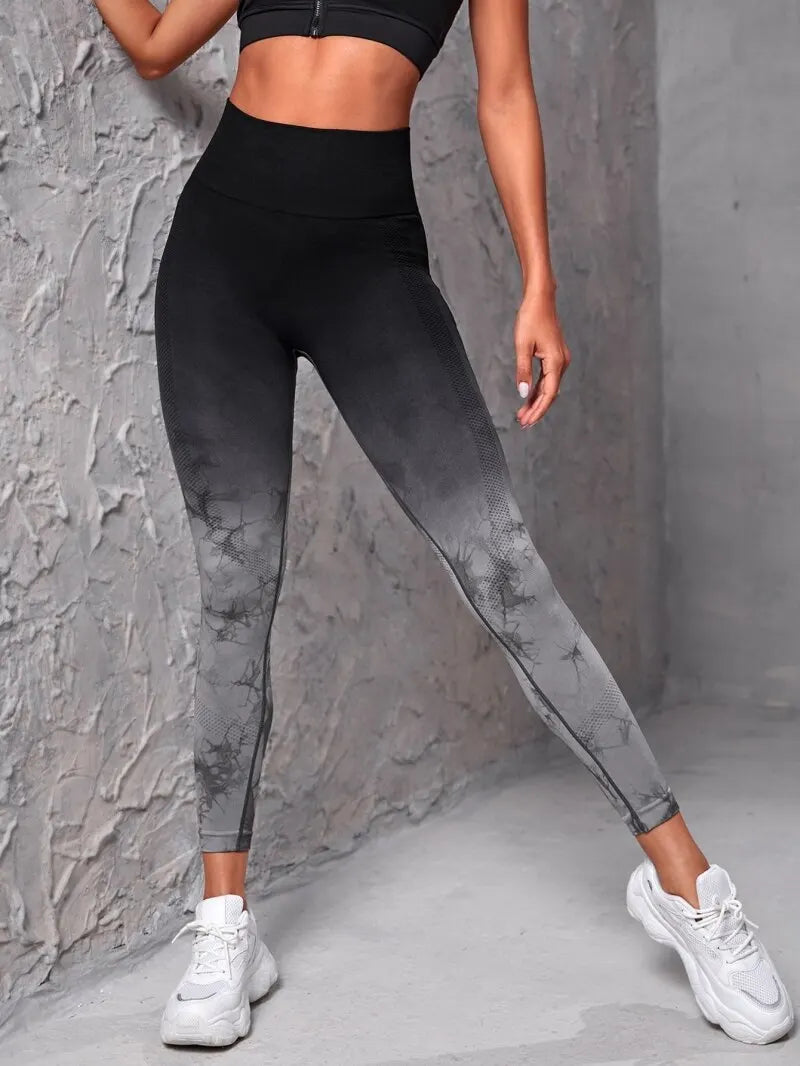Women’s Seamless Tie Dye Push Up Yoga Leggings