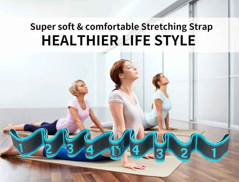 Yoga Stretch Strap with Loops – Flexibility & Ballet Band