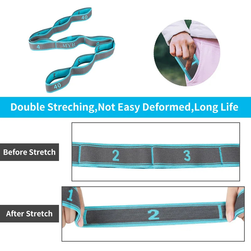 Yoga Stretch Strap with Loops – Flexibility & Ballet Band