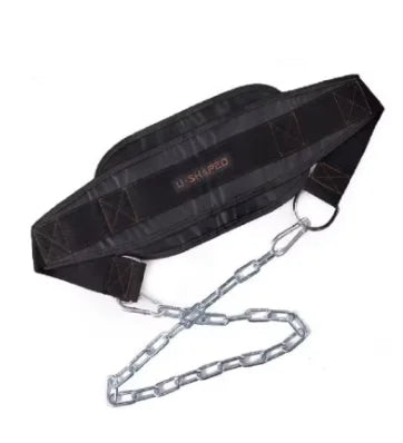 Thick Metal Chain Weight Lifting Dip Belt for Strength Training
