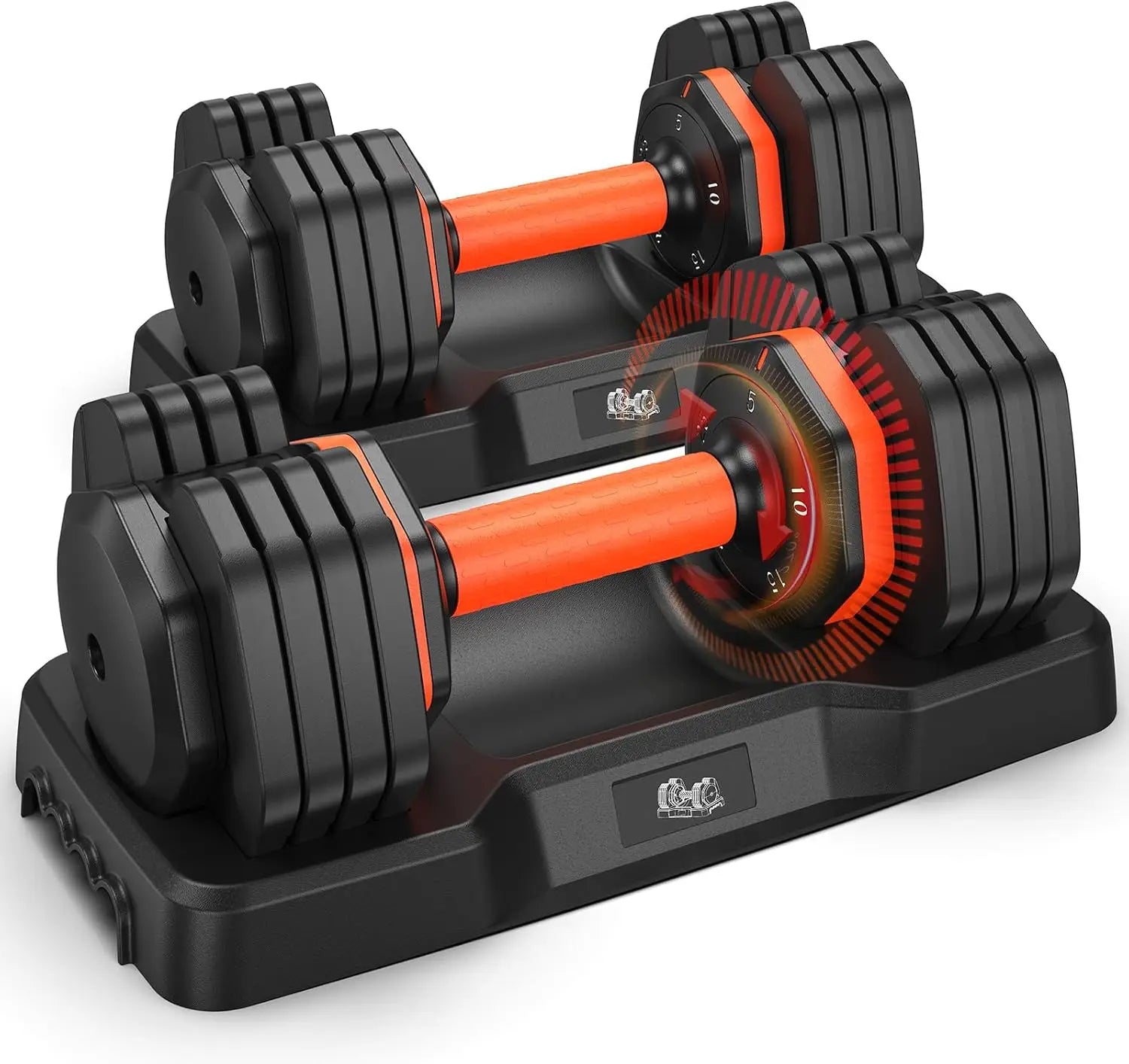 25lb Adjustable Dumbbell Set – 5 to 25lbs with Anti-Slip Handle