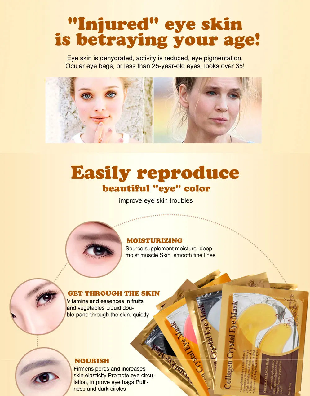 Gold Collagen Crystal Eye Mask for Firming & Moisturizing Care