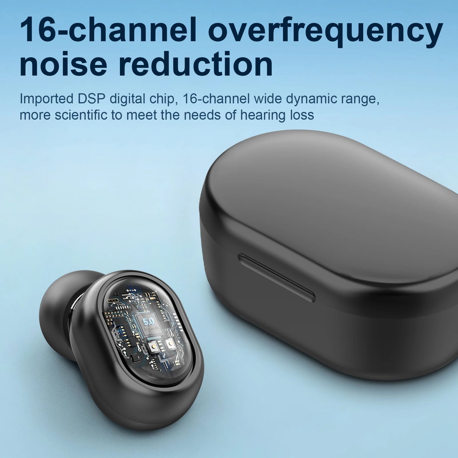 Mini Invisible Rechargeable ITE Hearing Aid for Elderly