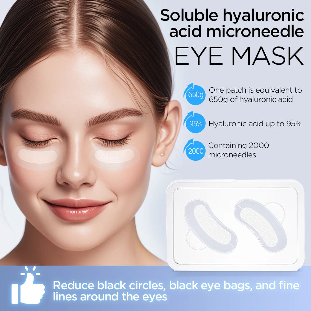 Korean Microneedle Eye Patches with Hyaluronic Acid for Anti-Aging