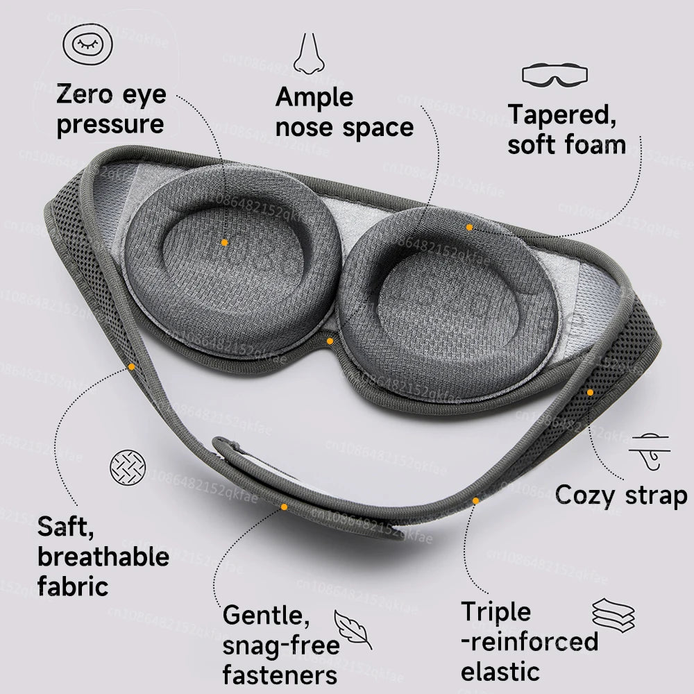 3D Sleep Mask – 100% Blackout Adjustable Eye Cover