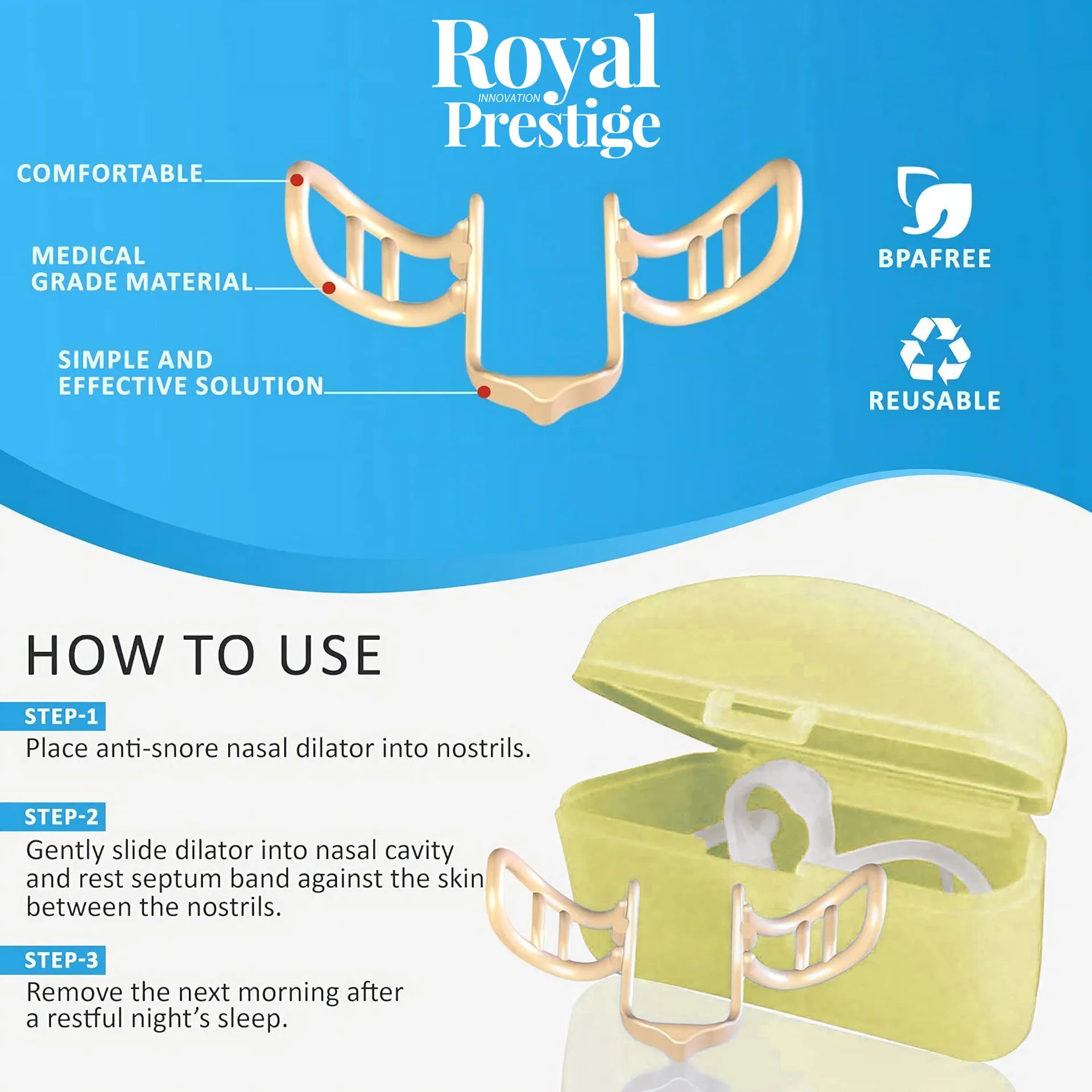 Silicone Nose Dilator – Anti-Snoring & Easy Breathing Aid