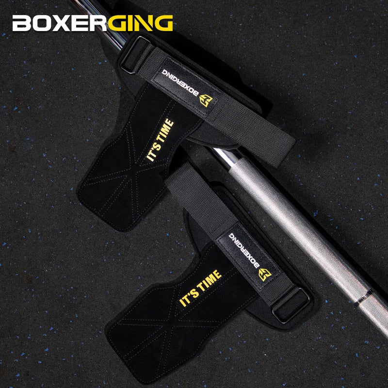 Cowhide Gym Gloves Grips for Weightlifting & CrossFit