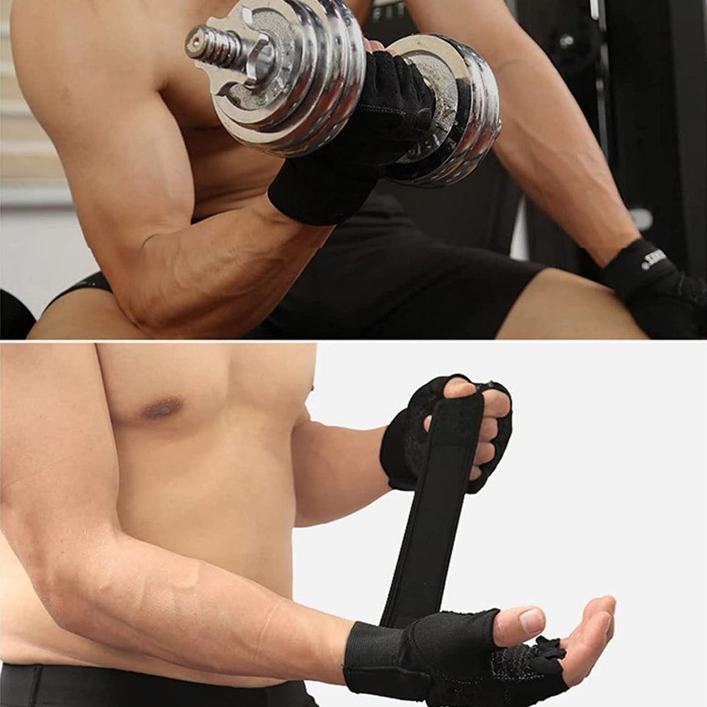 Weight Lifting Gym Gloves with Wrist Wrap & Palm Protection