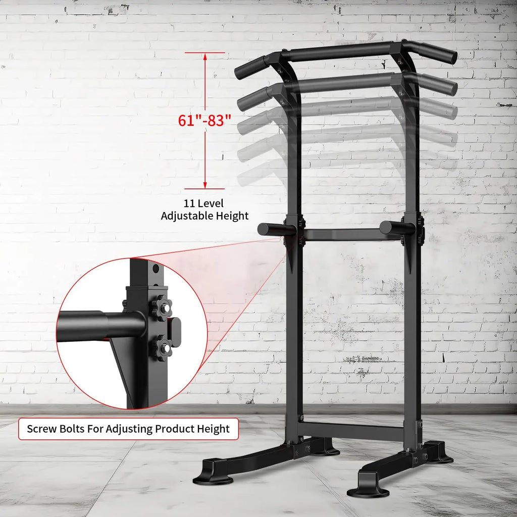 Pull Up & Dip Power Tower – Adjustable Home Gym Station