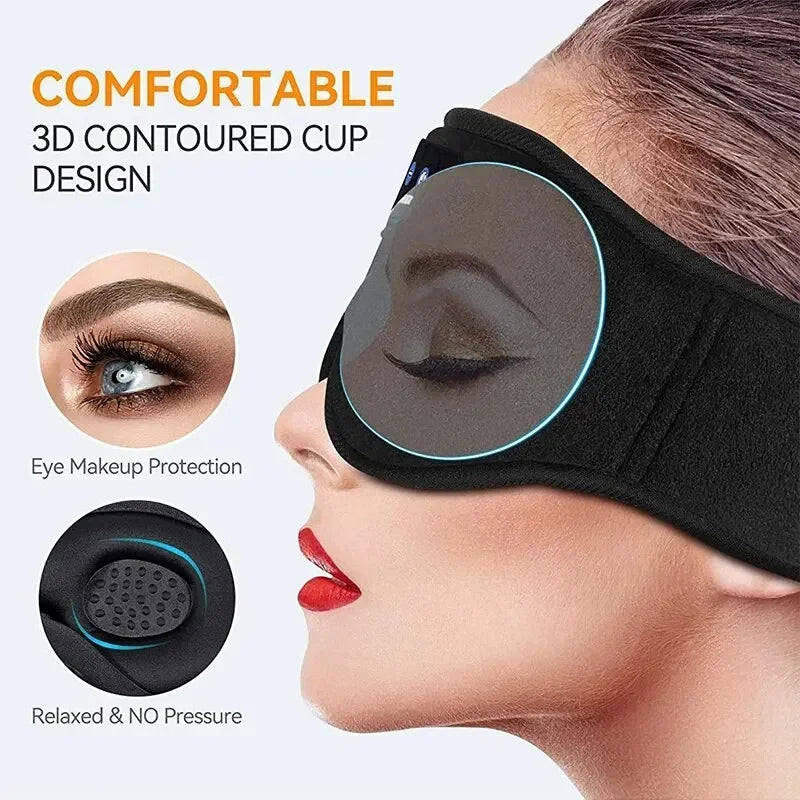 3D Bluetooth Sleep Eye Mask with Built-in HD Music Headphones