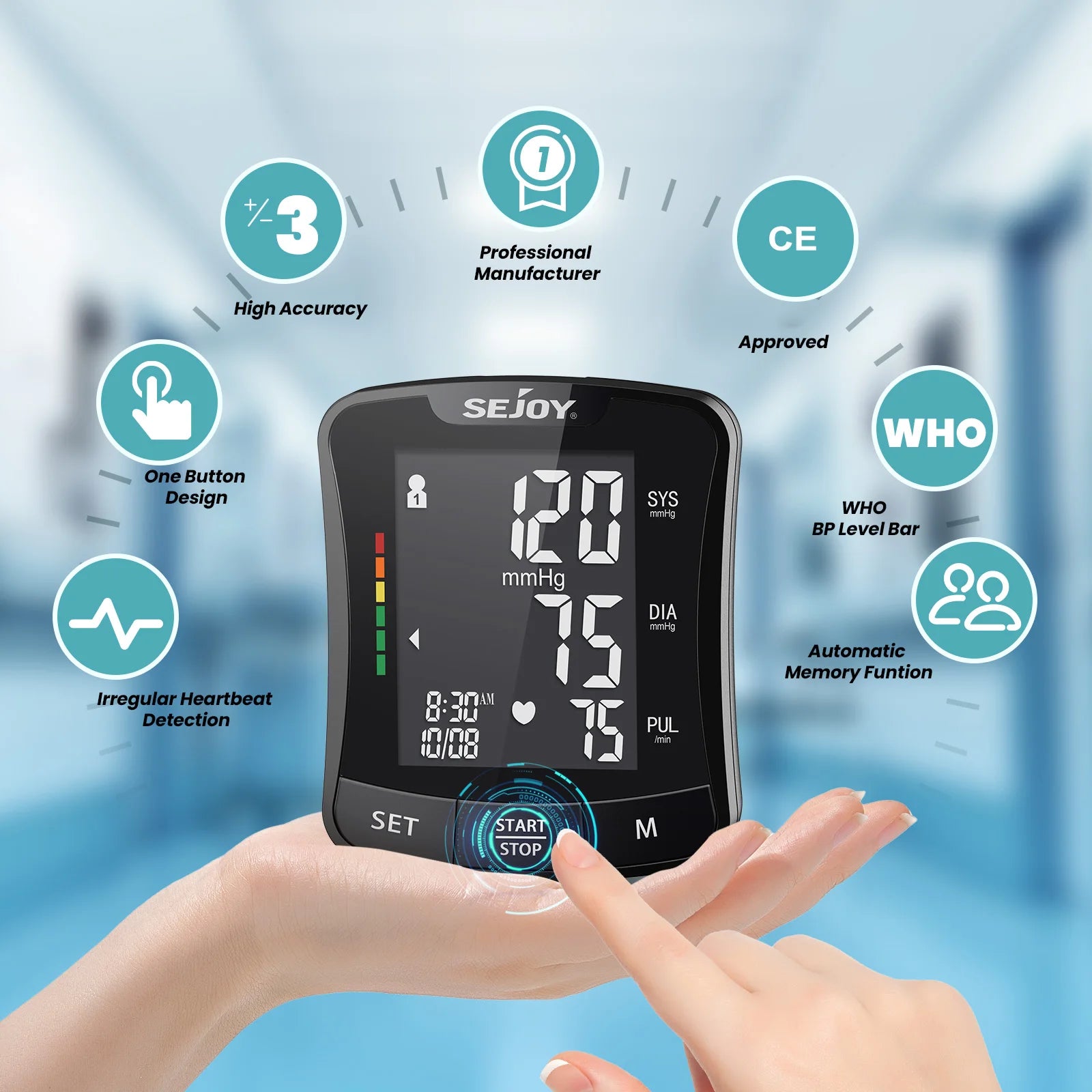 AICARE Automatic Upper Arm Digital Blood Pressure Monitor