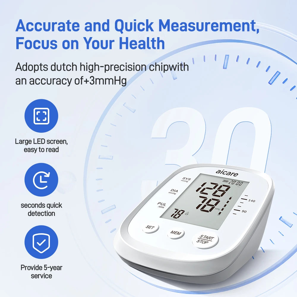 AICARE Automatic Upper Arm Digital Blood Pressure Monitor