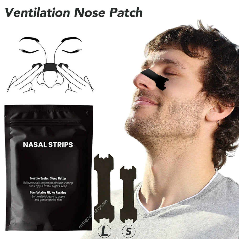 Black Nose Strips – Extra Strength Anti-Snoring Nasal Strips