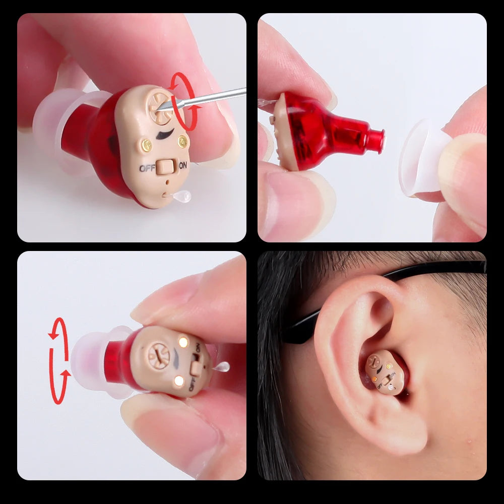 Rechargeable Invisible ITE Hearing Aid for Elderly