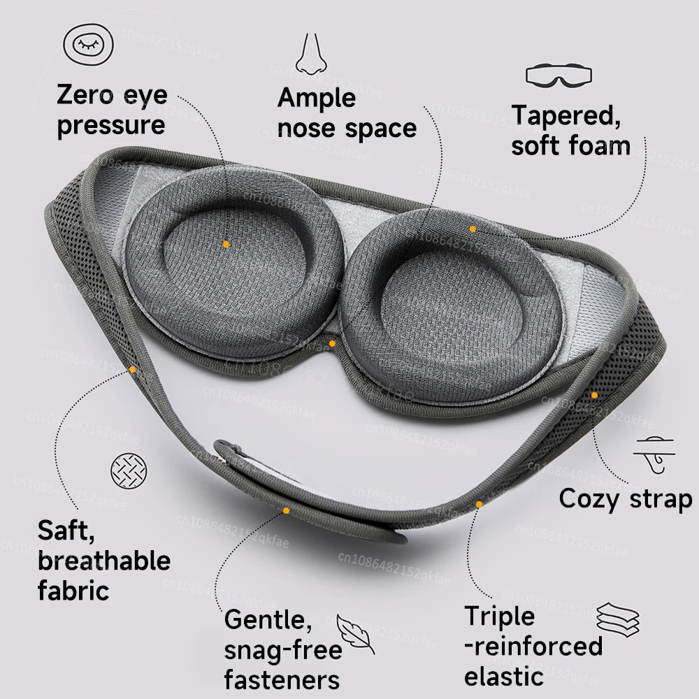 3D Sleep Mask – 100% Blackout Adjustable Eye Cover