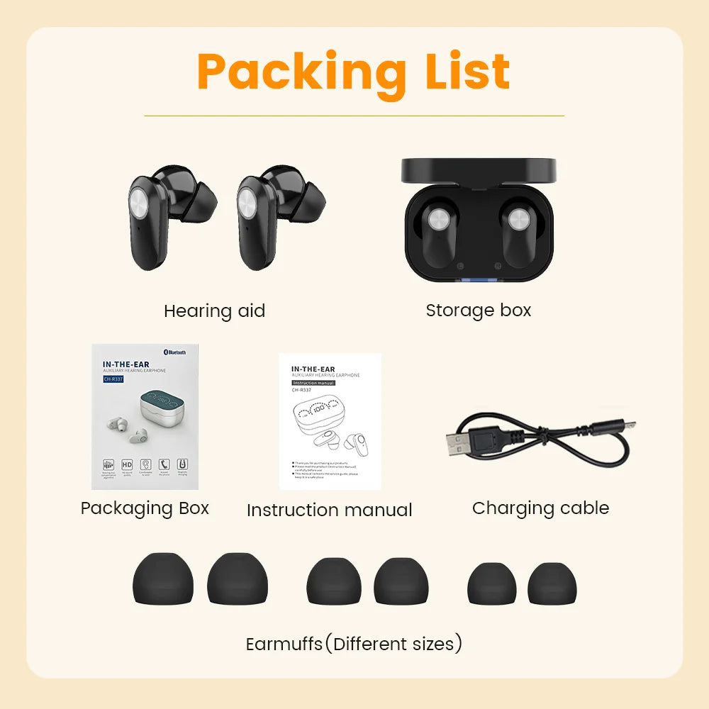 Mini Invisible Rechargeable ITE Hearing Aid for Elderly