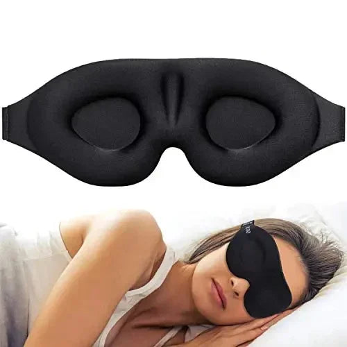 3D Contoured Sleep Eye Mask – Light-Blocking Blindfold