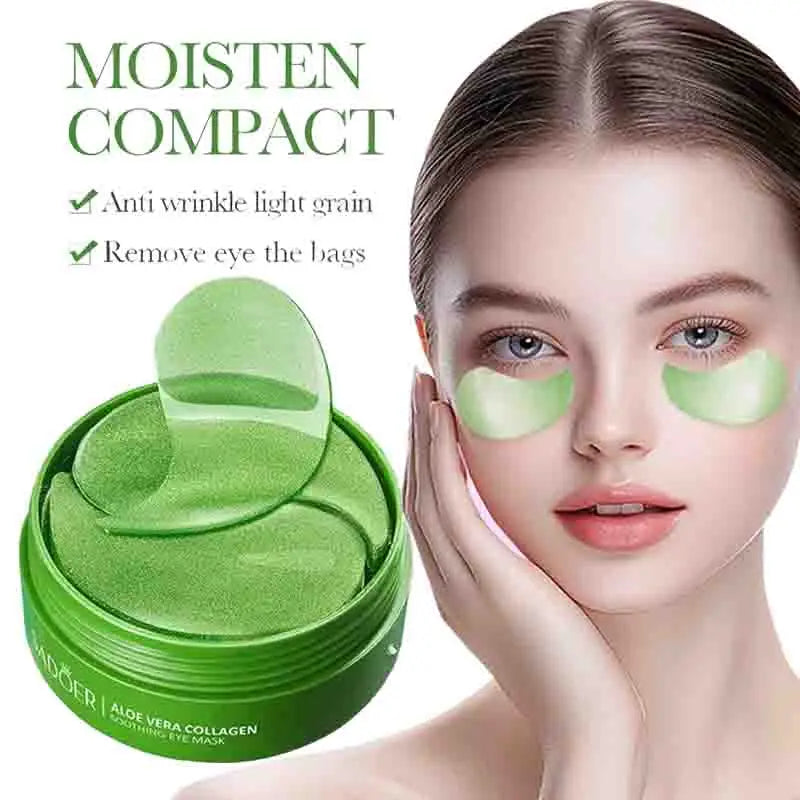60PCS Aloe Vera Collagen Eye Mask for Dark Circles & Puffiness