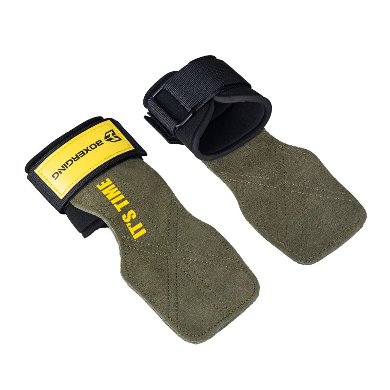 Cowhide Gym Gloves Grips for Weightlifting & CrossFit