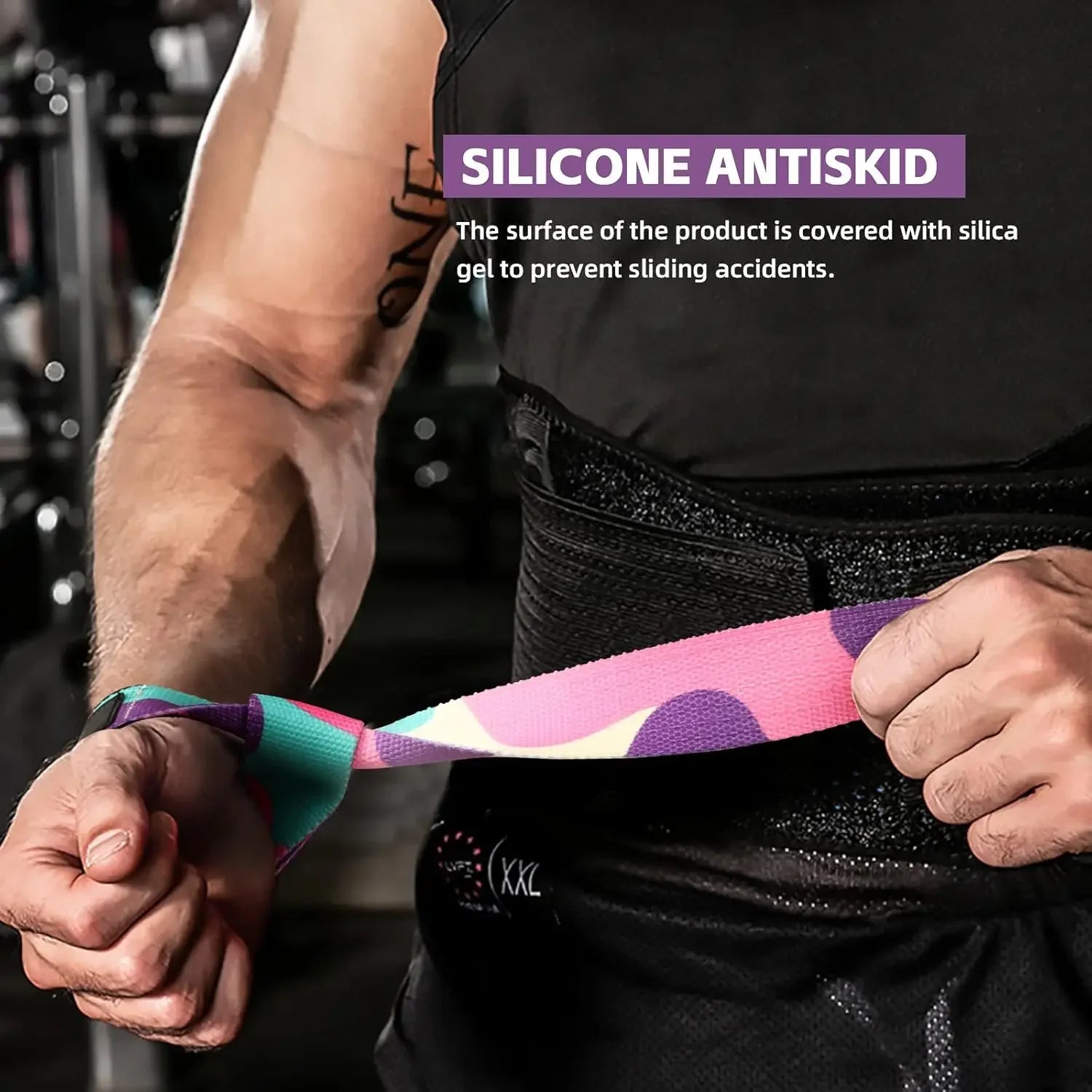 2PCS Adjustable Weightlifting Wrist Straps for Gym & Strength Training
