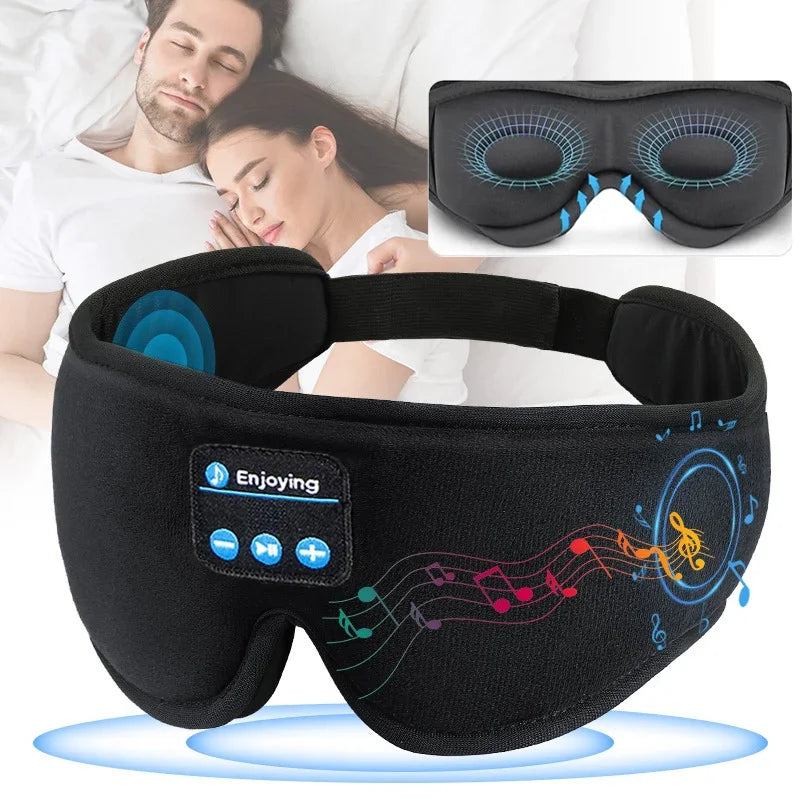 3D Bluetooth Sleep Eye Mask with Built-in HD Music Headphones