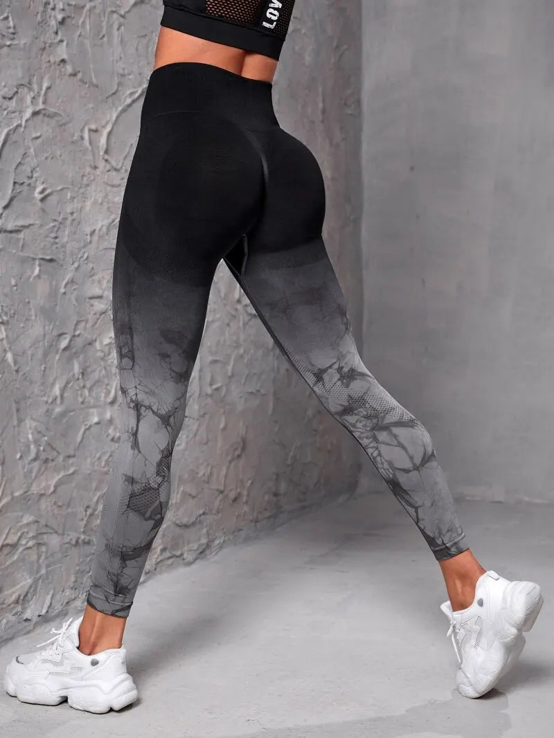 Women’s Seamless Tie Dye Push Up Yoga Leggings